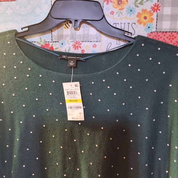 NWT INC LONG SLEEVE JEWEL NECK TOP - Picture 2 of 8